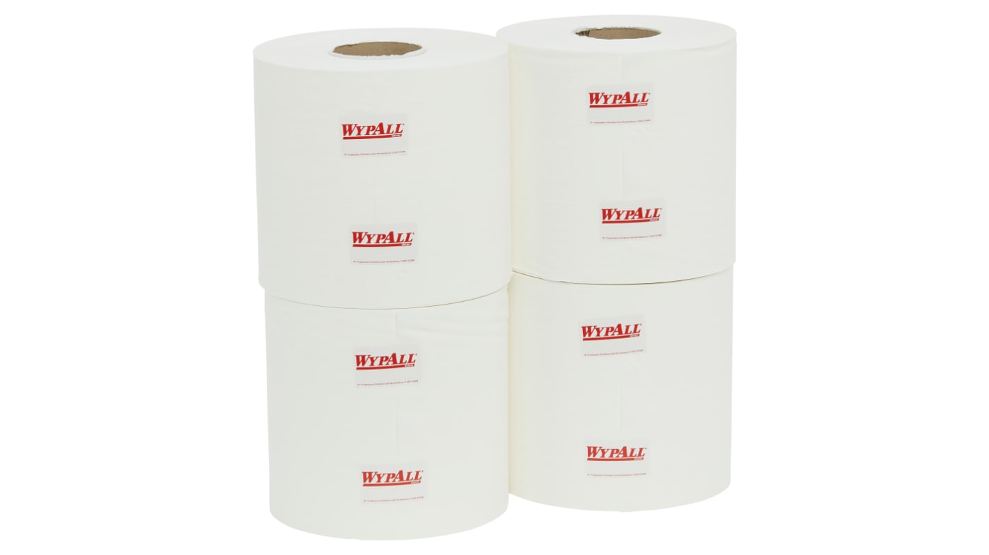 WYPALL L10 Heavy Duty Centrefeed Wiper Roll (94120) Dry Light Cleaning Towel, Centrefeed of 4, 20cm x 300m