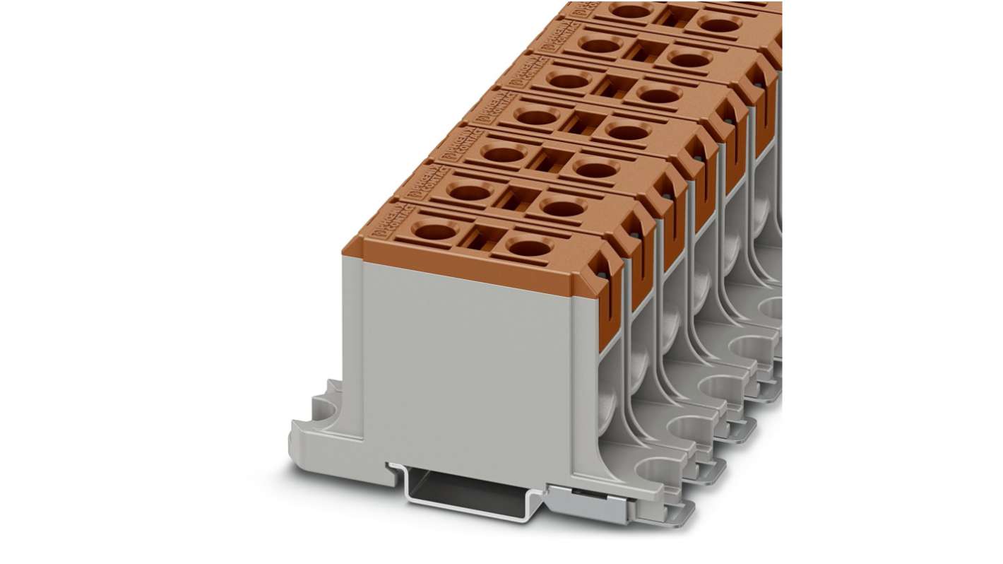 Phoenix Contact 1086470 UBAL Series Brown, 50mm², Single-Level, Screw Termination