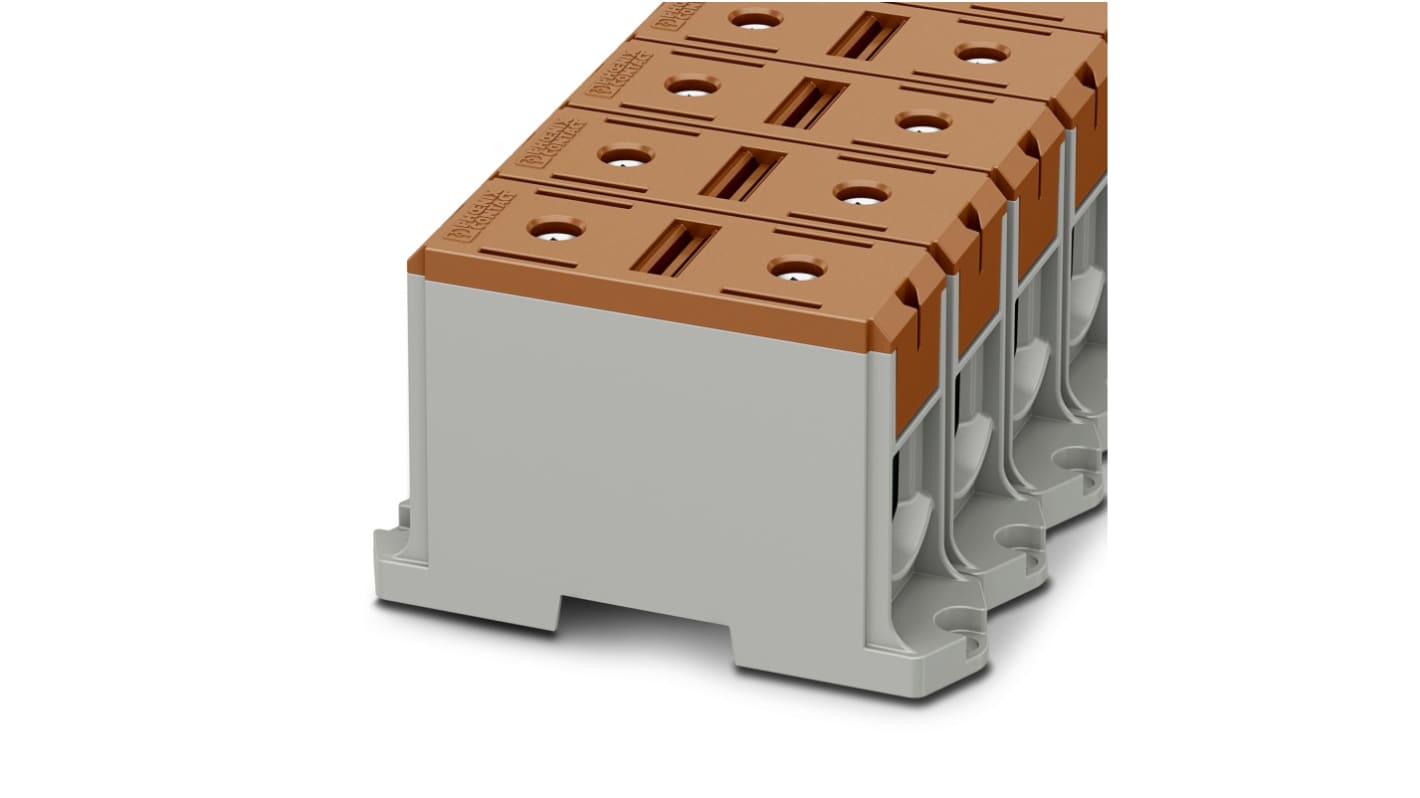 Phoenix Contact 1086509 UBAL Series Brown, 240mm², Single-Level, Screw Termination