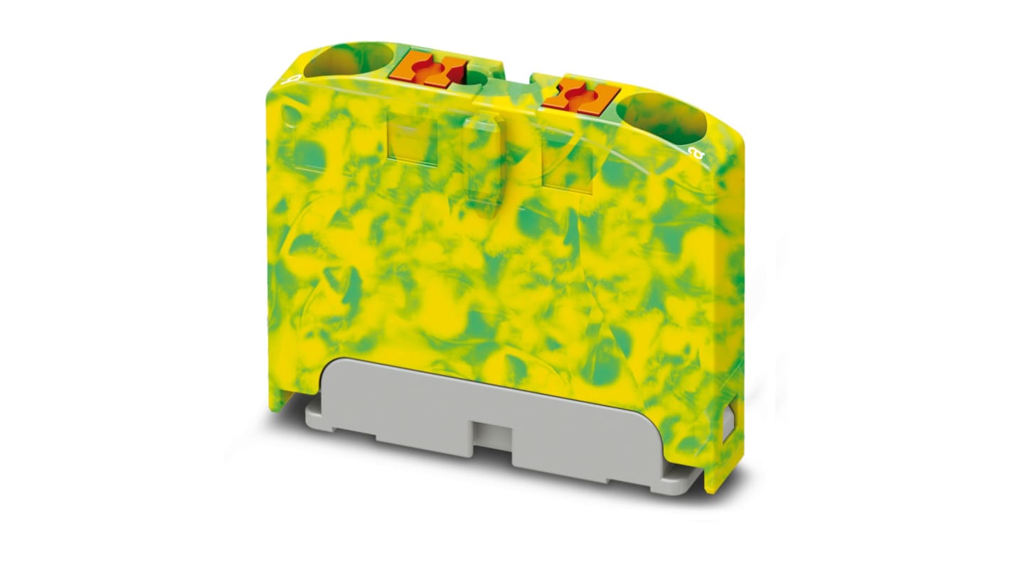 Phoenix Contact Distribution Block, 2 Way, 4mm², 24A, 450 V, Green, Yellow