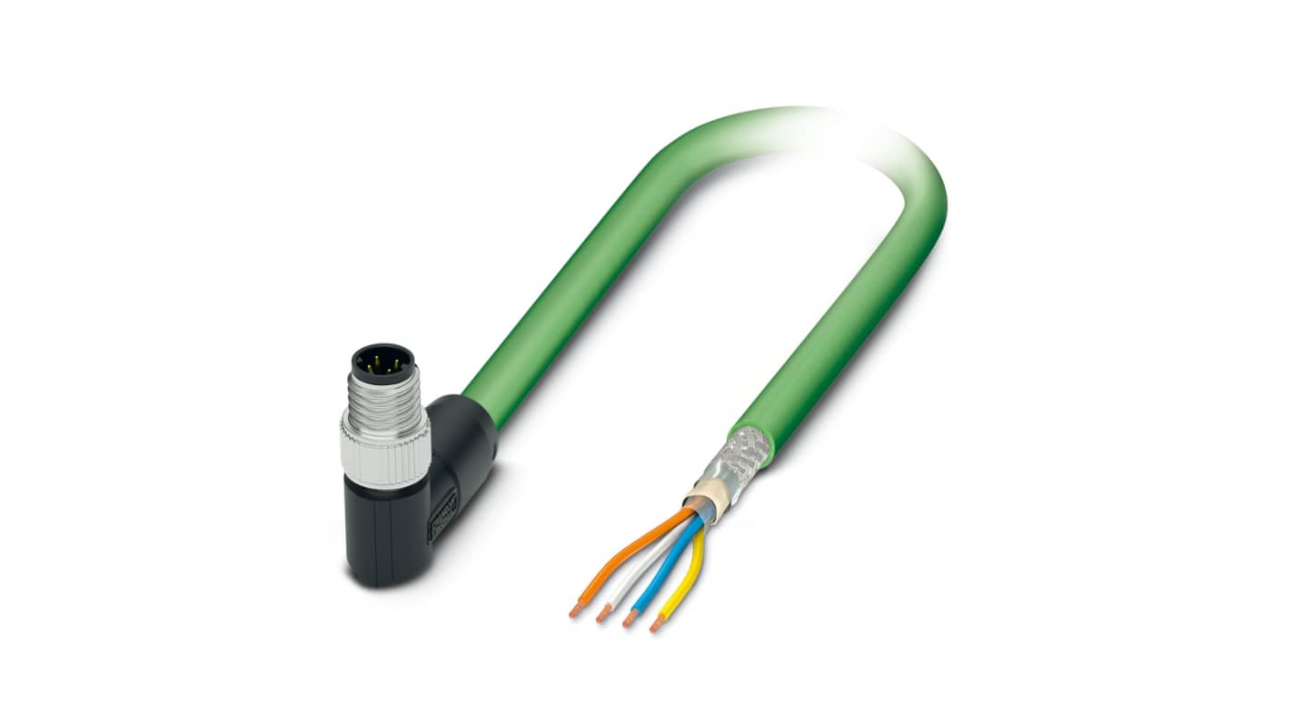 Cable Ethernet Cat5 Phoenix Contact de color Verde, long. 5m, funda de Poliuretano (PUR)