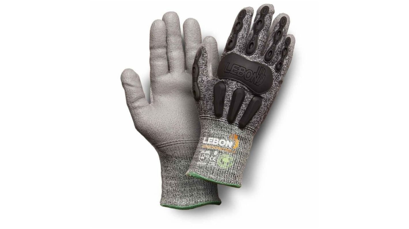 Lebon Protection SHOCKPROTEC/F Schneidfeste Handschuhe Größe 10 Schneidfest HPPE Grau 1Paar