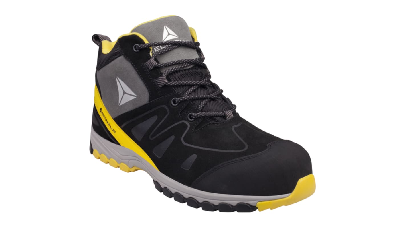 Delta Plus Black, Yellow Composite Toe Capped Men's Safety Boots, UK 6, EU 39