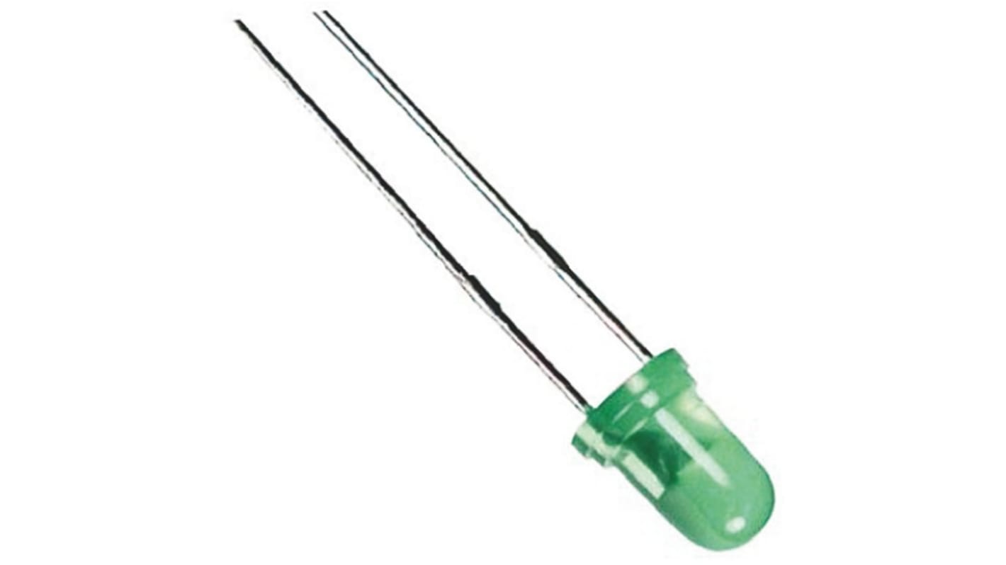 Kingbright6.5 V Green LED 3mm Through Hole, L-934GD-5V