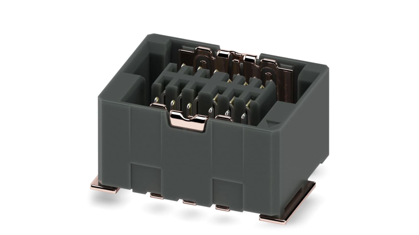 Phoenix Contact FP 0.8 Series Straight Surface Mount PCB Socket, 12-Contact, 1-Row, 0.8mm Pitch, Solder Termination