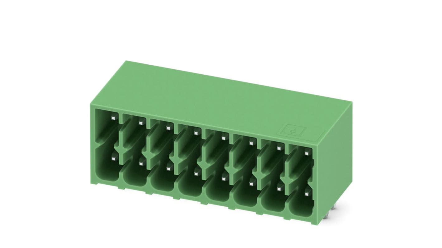 Phoenix Contact, 3.5mm Pitch, DMC 1.5, 8 Way, Right Angle, Pluggable Terminal Block, Header, Through Hole, Solder