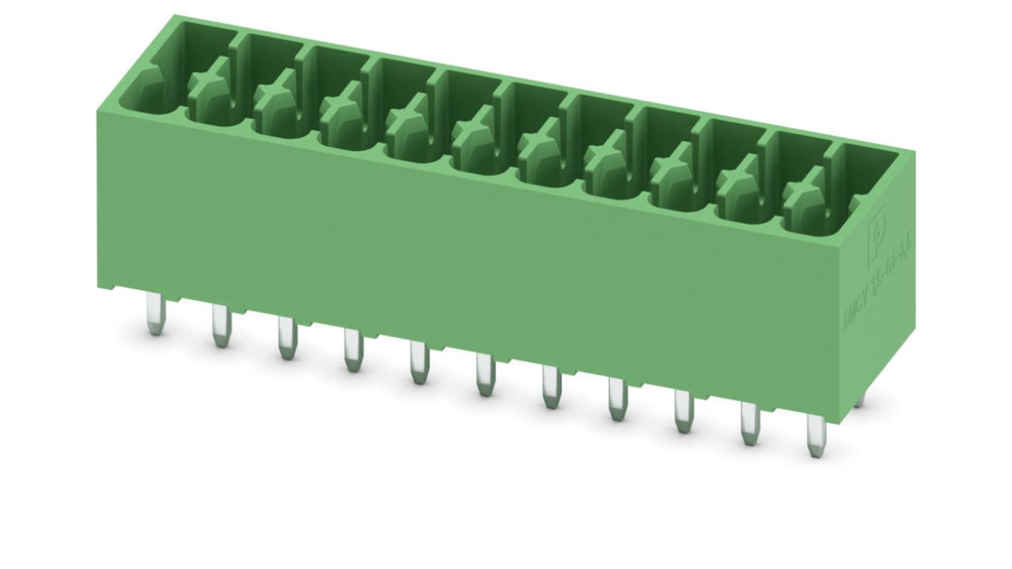 Phoenix Contact, 3.5mm Pitch, DMCV 1.5, 11 Way, Pluggable Terminal Block, Header, Plug-In, 1053852