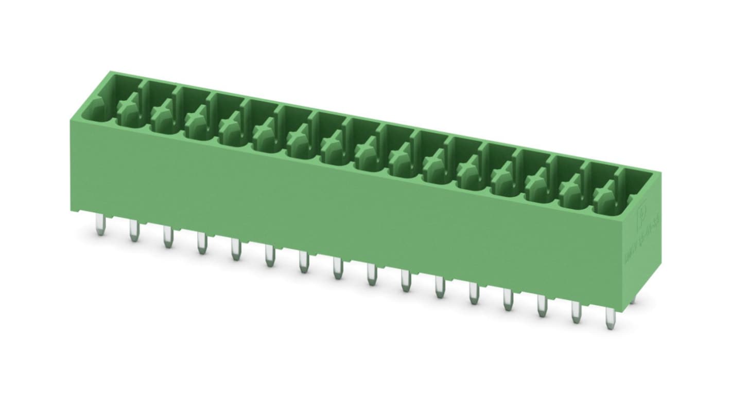 Phoenix Contact, 3.5mm Pitch, DMCV 1.5, 16 Way, Pluggable Terminal Block, Header, Plug-In, 1053858