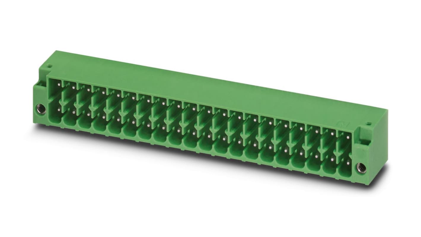 Phoenix Contact, 3.5mm Pitch, DMC 1.5, 20 Way, Right Angle, Pluggable Terminal Block, Header, Through Hole, Solder