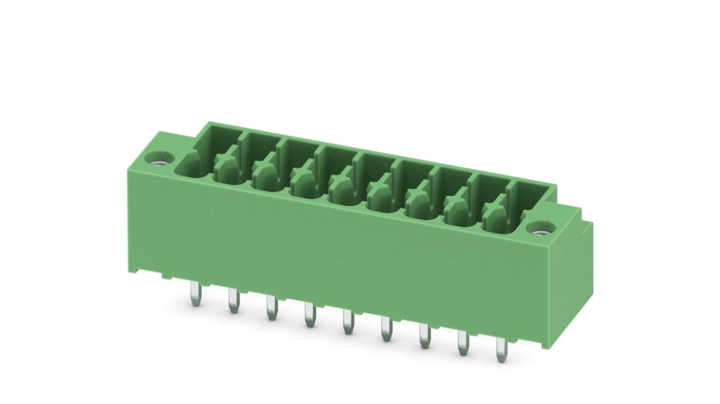 Phoenix Contact, 3.5mm Pitch, DMCV 1.5, 9 Way, Pluggable Terminal Block, Header, Plug-In, 1054067