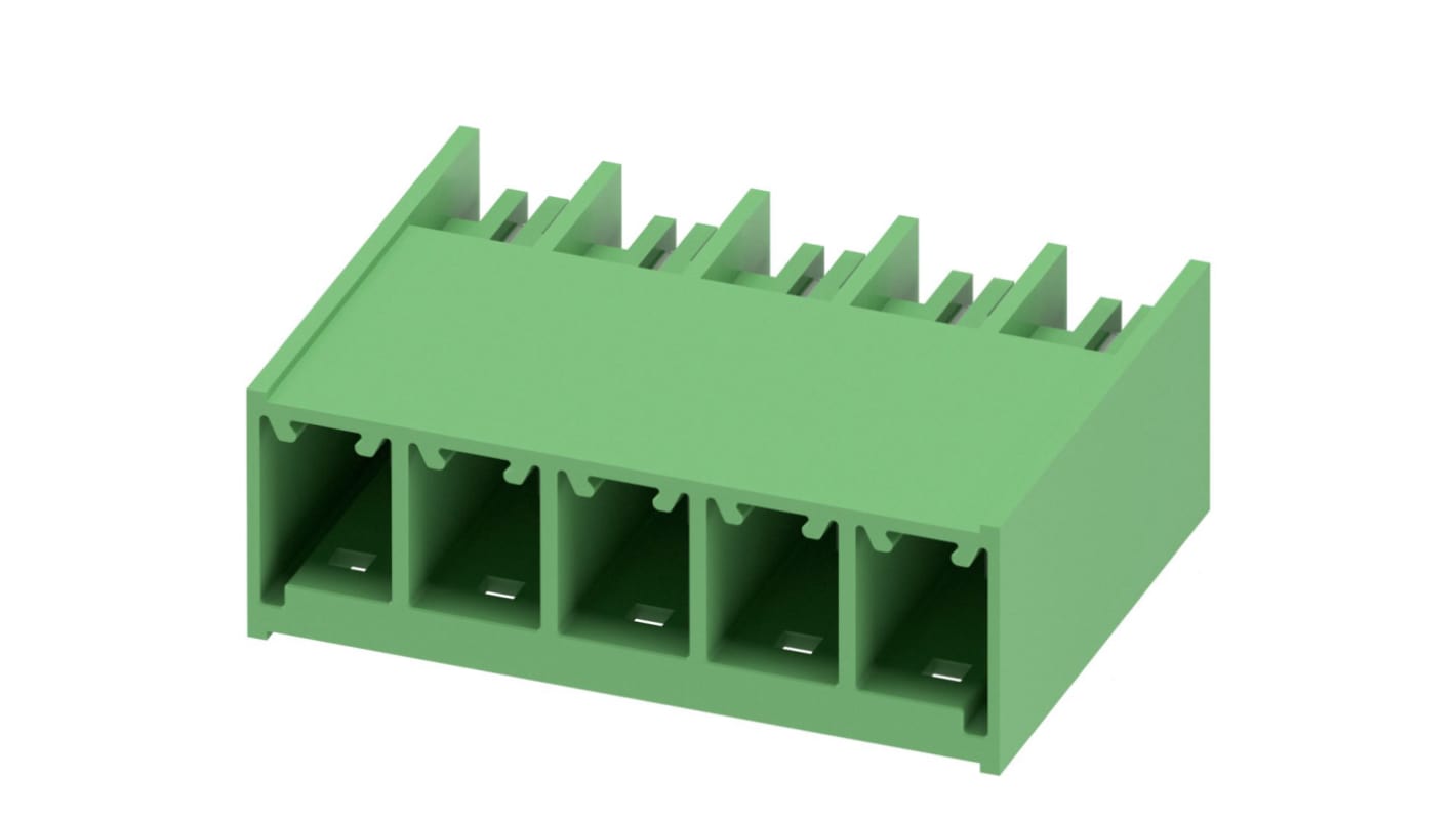 Phoenix Contact, 7.62mm Pitch, PC 6, 5 Way, Pluggable Terminal Block, Header, Plug-In, 1717019