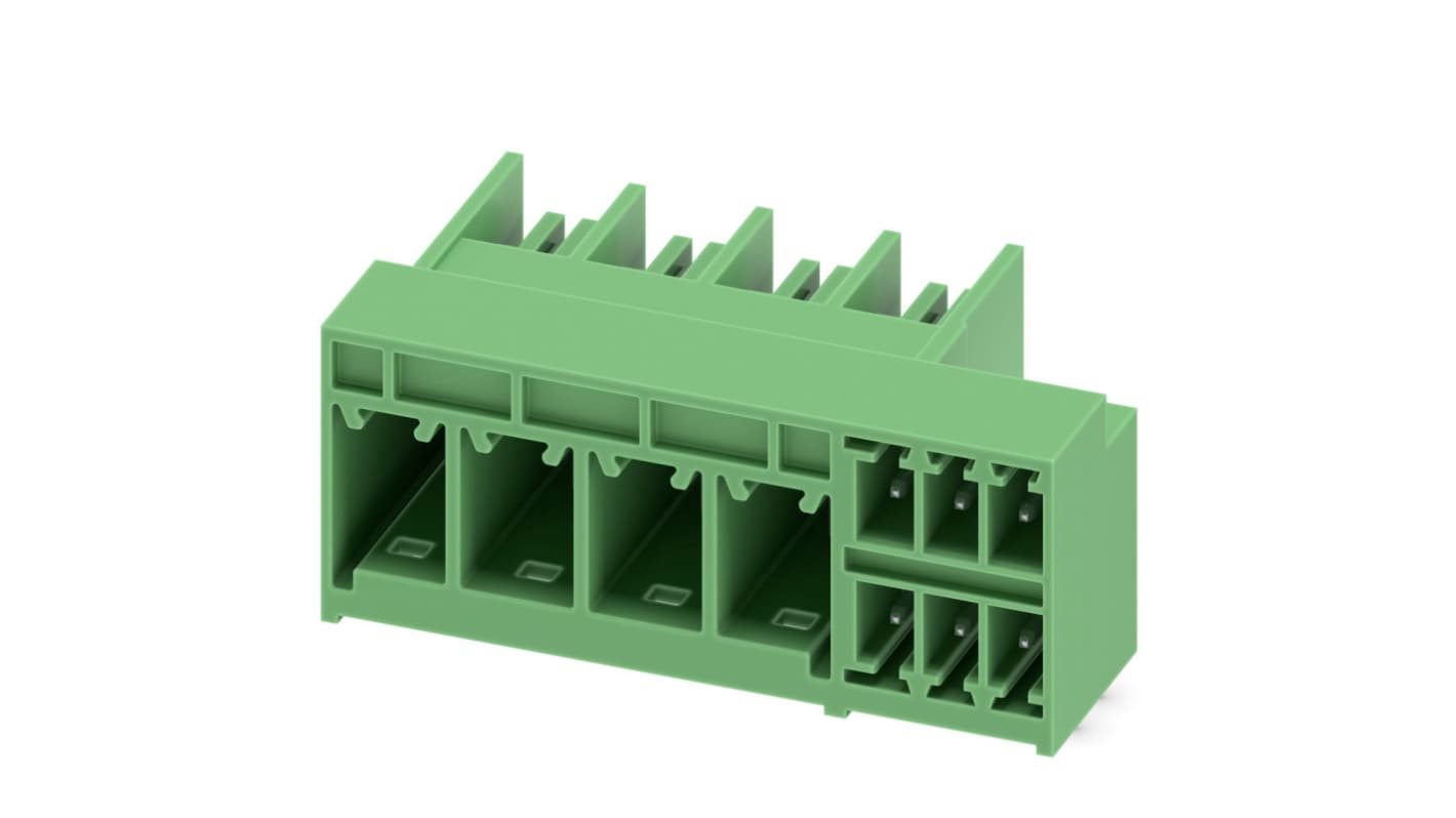 Phoenix Contact, 7.62mm Pitch, PCH 6, 10 Way, , Pluggable Terminal Block, Hybrid Header, 1717106