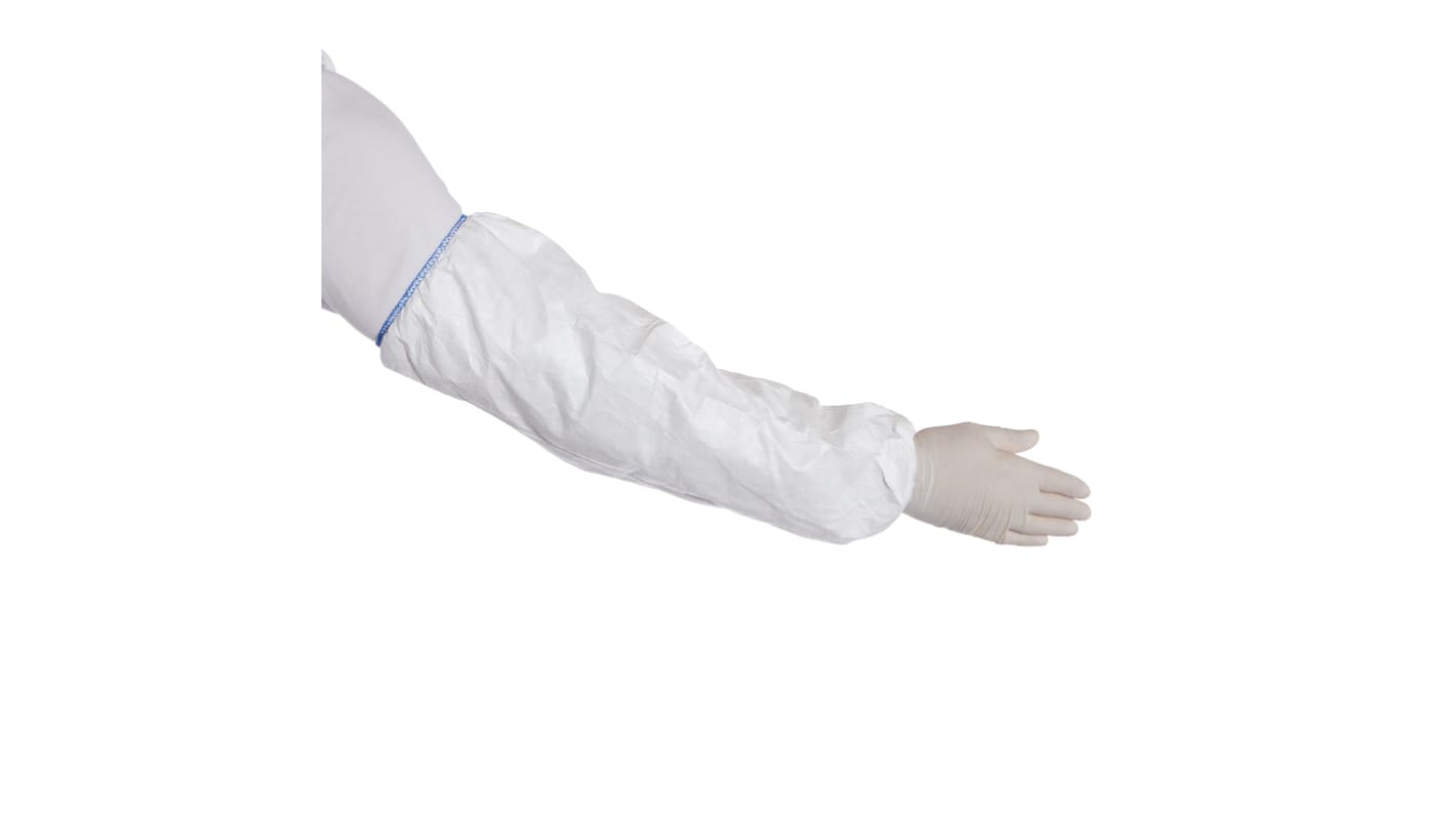 Tyvek 白色袖套, 防静电, 低绒, 松紧袖口, 一次性