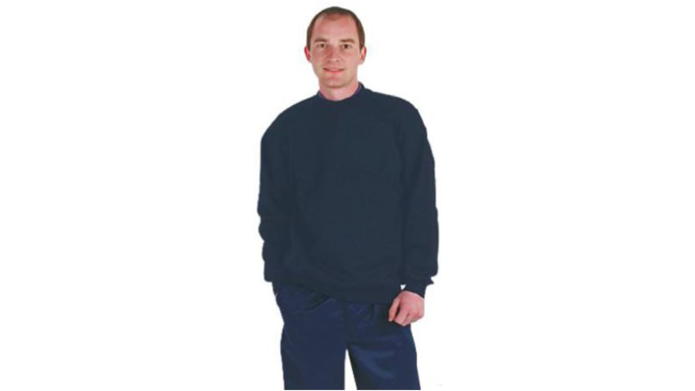 Dickies Navy Cotton, Polyester Men Work Sweatshirt L