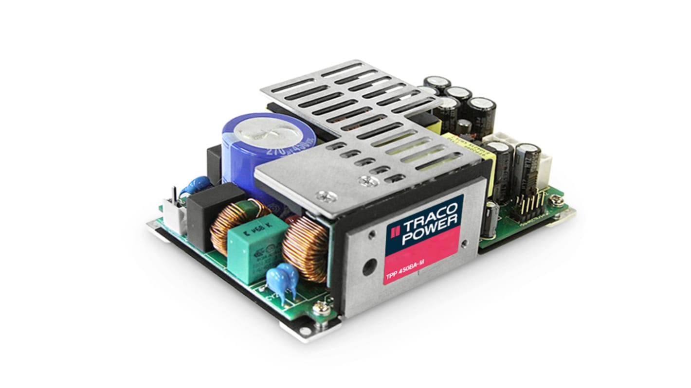 TRACOPOWER AC-DC Power Supply, TPP 450-112BA-M, 12V dc, 37.5A, 450W, 1 Output, 85 → 264V ac Input Voltage