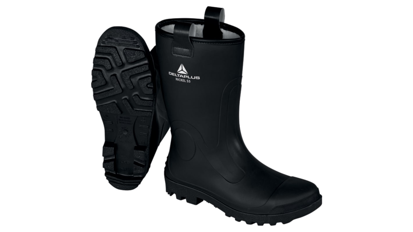 Delta Plus NICKEL S5 CI SRC EN20345 S5, Herren, Sicherheitsstiefel Schwarz, Weiß, mit Edelstahl-Schutzkappe , Größe 39