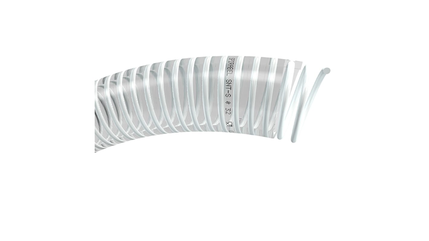 TRICOFLEX SPIRABEL SNT-S PVC, Hose Pipe, 40mm ID, 46mm OD, Clear, 25m