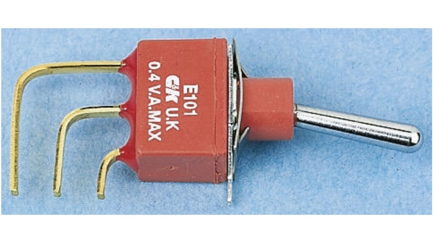 C & K Toggle Switch, PCB Mount, On-On, SPDT, Through Hole Terminal
