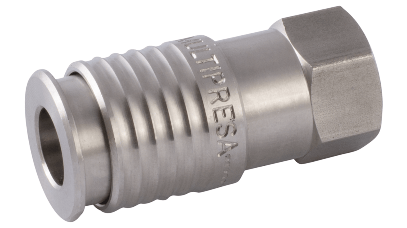 RS PRO Steel Female Pneumatic Straight Threaded-to-Tube Adapter, 3/8 in Female 24mm Threaded, Tube