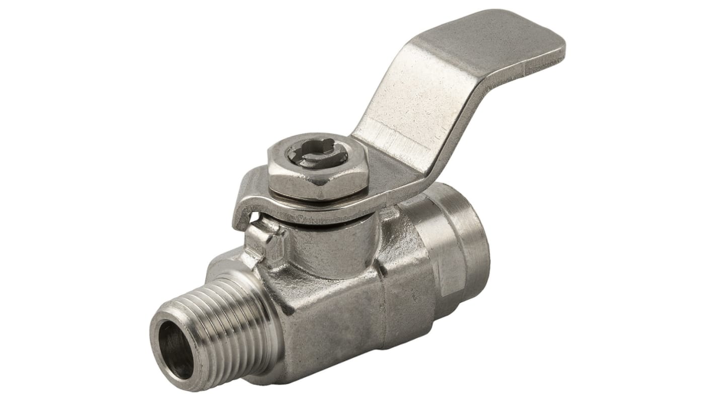 RS PRO Stainless Steel Ball Valve, Process Ball Valve 3.8mm, 1/8in