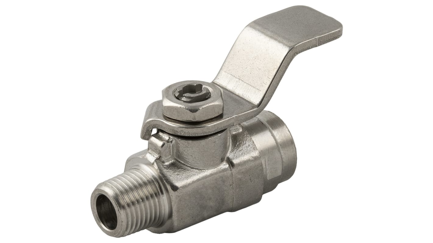RS PRO Stainless Steel Ball Valve, Process Ball Valve, Threaded 1/8in