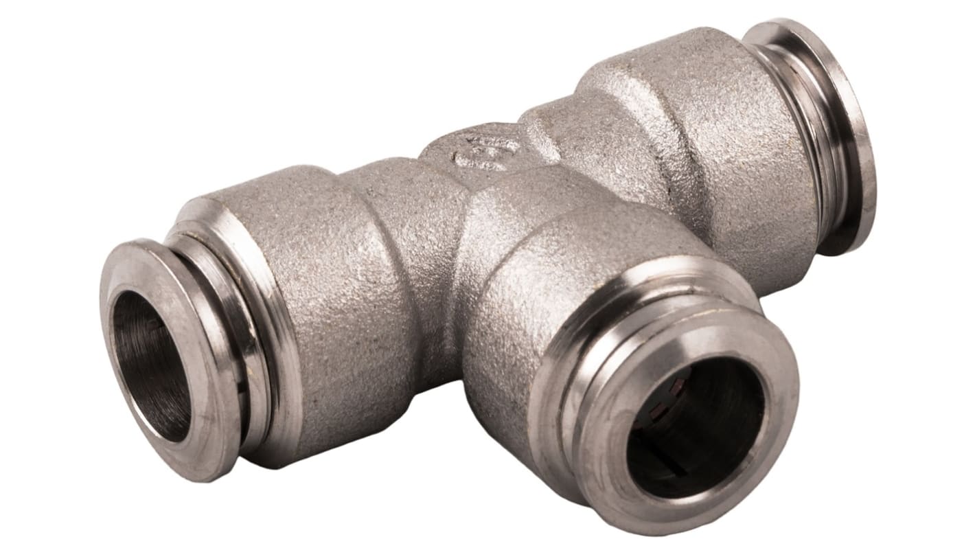 RS PRO Nickel Plated Brass Pneumatic Quick Connect Coupling, 6mm Tube