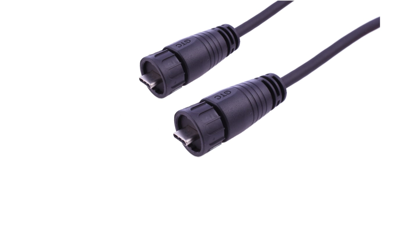 RS PRO USB-kabel, Sort, USB C til USB C, 2m