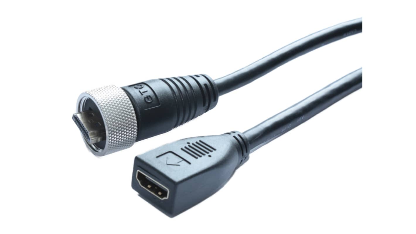 RS PRO, 2m Male HDMI to Female HDMI High Speed 4K