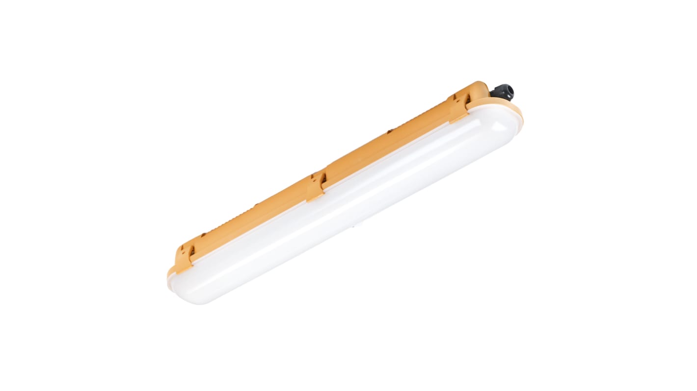 Plafoniera rettangolare RS PRO, 100 → 240 V., 27 W, col. 6500K (Luce diurna) tipo LED, L. 600 mm, IP65