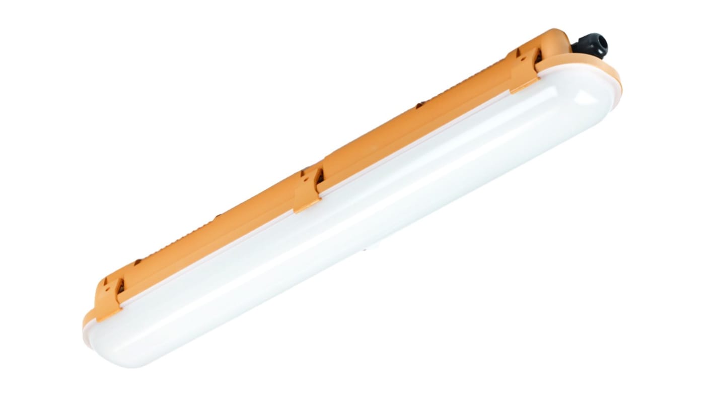 Luminaria lineal RS PRO, Conexión para LED no corrosiva, 100 → 240 V., 27 W, 1 tubo, LED, 600 mm x 96 mm, IP65,