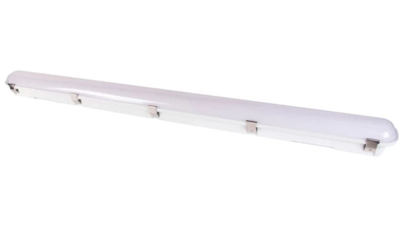 RS PRO 30, 38, 40, 55W LED Batten Light, 100 → 240 V Batten Emergency and Microwave, 1 Lamp, Anti-corrosive,