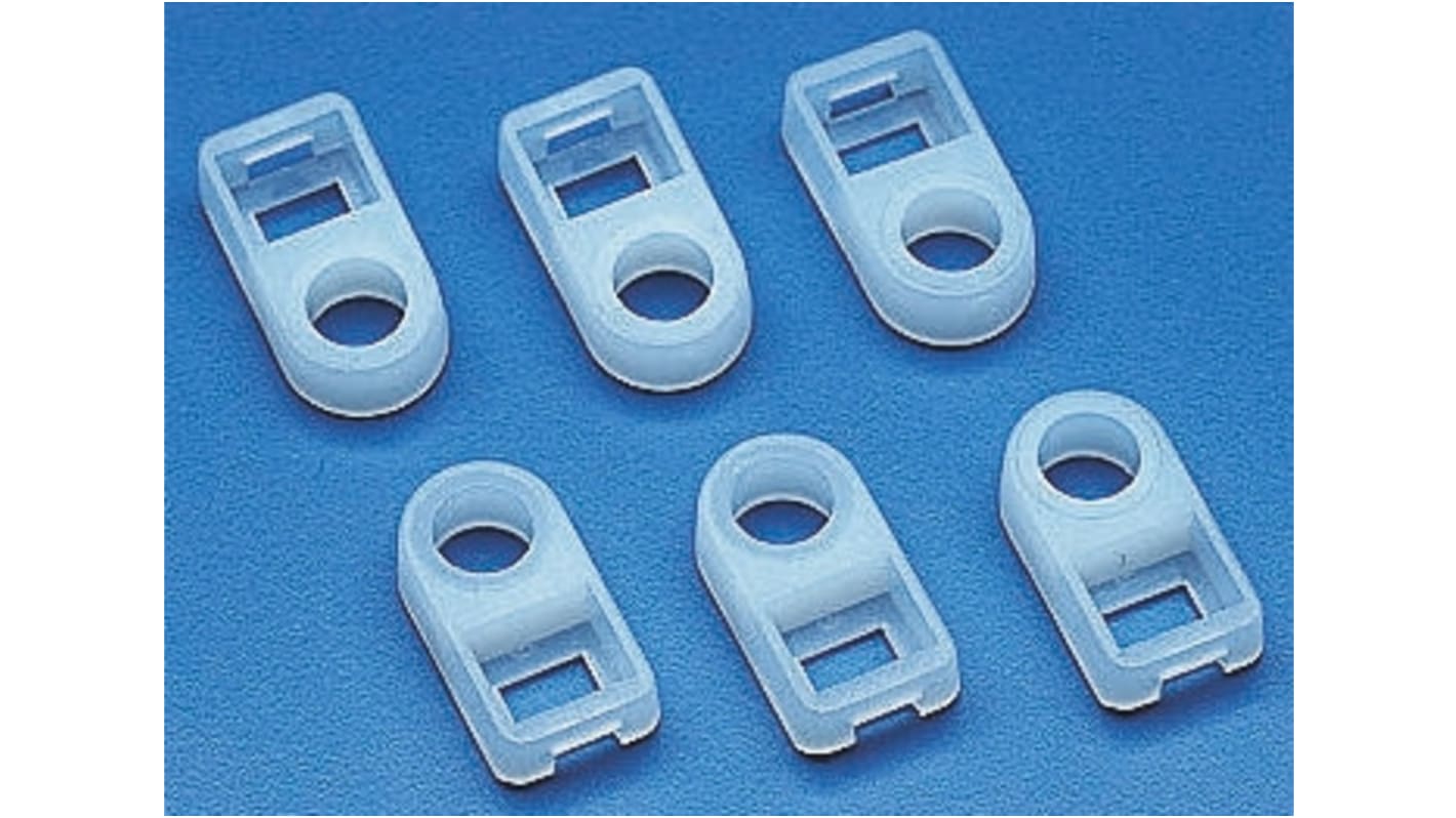 HellermannTyton Self Adhesive Natural Cable Tie Mount 11.3 mm x 22.2mm, 4.6mm Max. Cable Tie Width