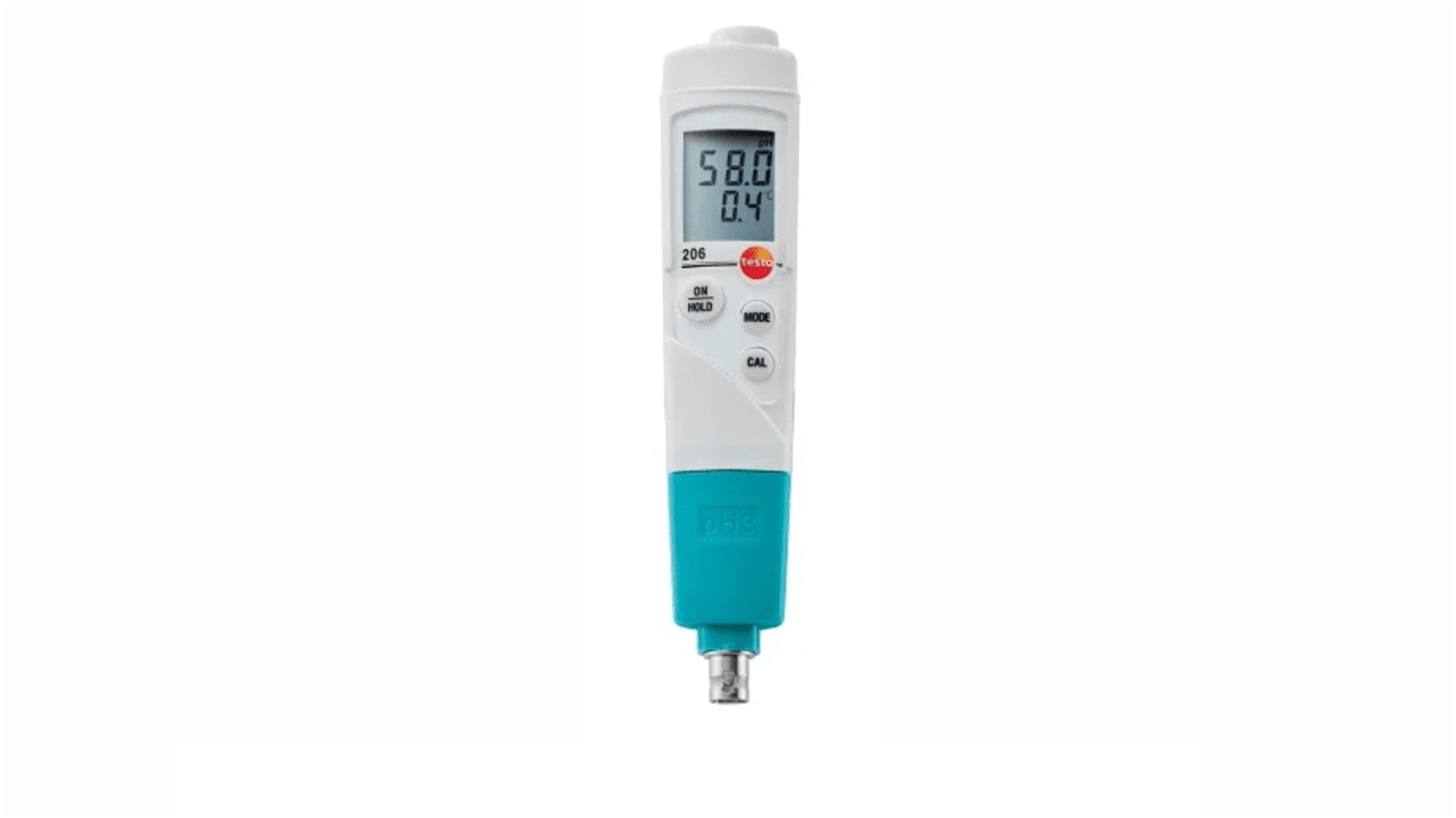 Testo pH计, 206-pH3系列, 最高14pH, 最佳精确度±0.02pH, 最低0pH