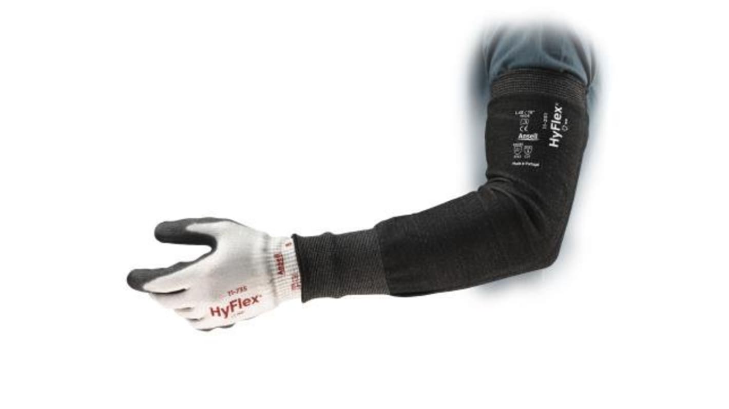 Ansell 11-251 Black, White Reusable HPPE Arm Protector for Automotive Industry, Machinery & Equipment Industry, Metal