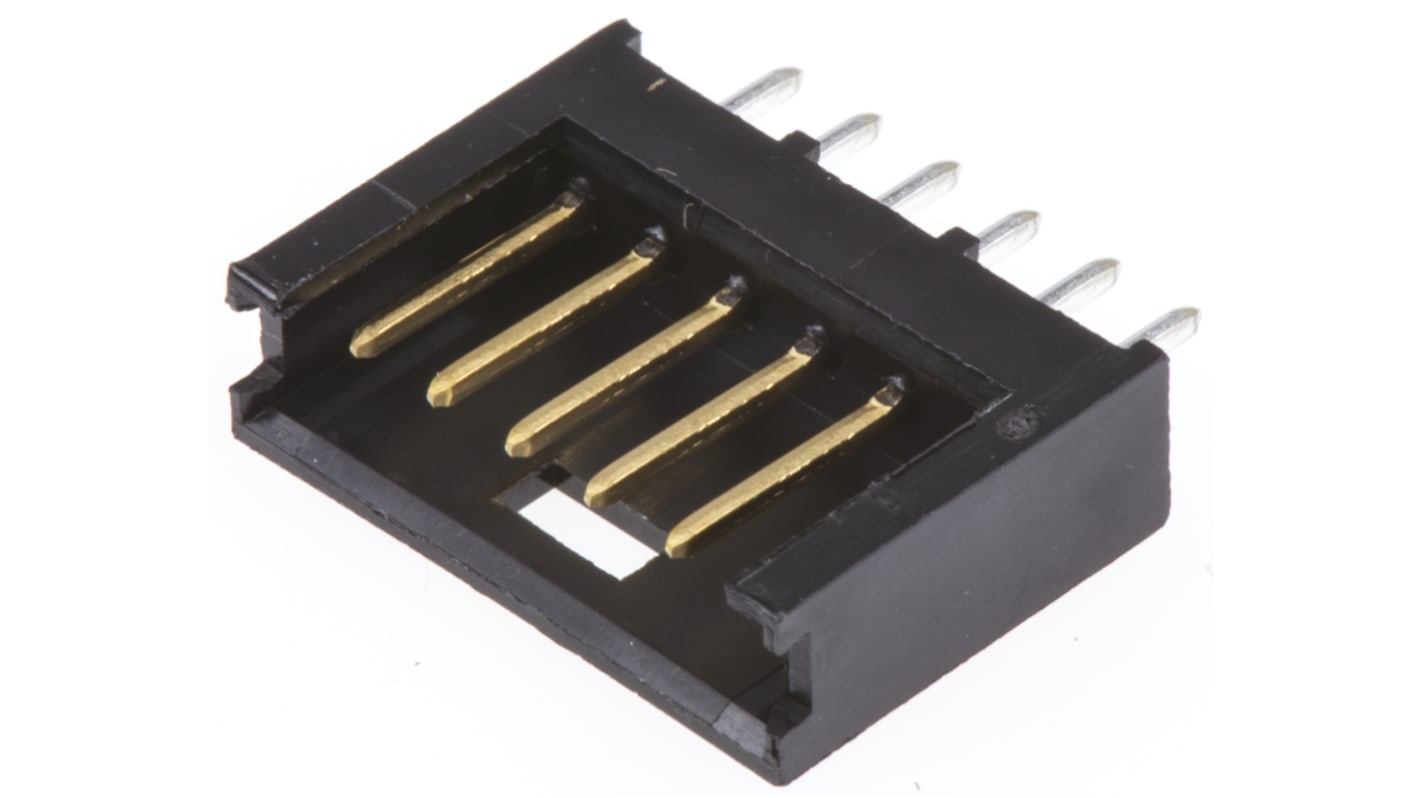 Conector macho para PCB TE Connectivity serie AMPMODU MOD II de 6 vías, 1 fila, paso 2.54mm, para soldar, Montaje en