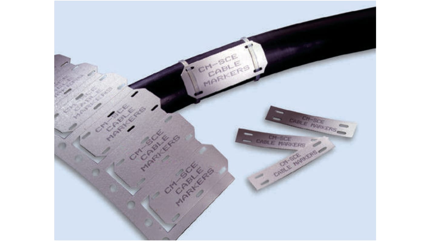 TE Connectivity CM-SCE White Cable Labels, 50.8mm Width, 6.4mm Height, 250 Qty