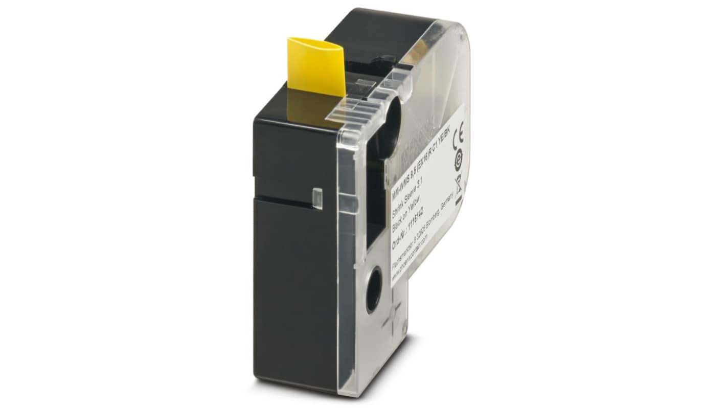 Phoenix Contact MM-WMS Heat Shrink Cable Marker, Yellow, 3.2 → 9.5mm Cable, for , for THERMOMARK, 1116142