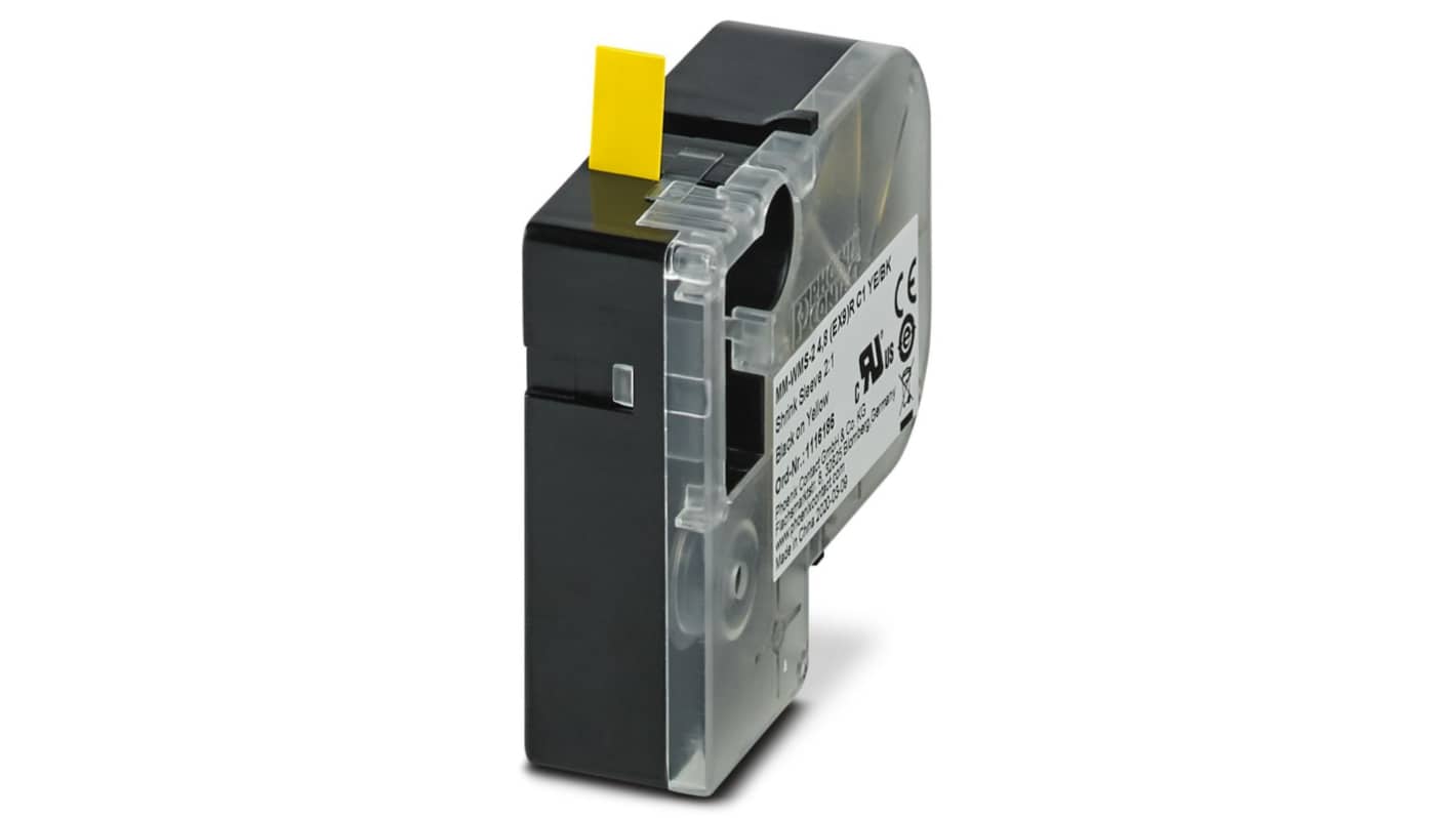 Phoenix Contact MM-WMS Heat Shrink Cable Marker, Yellow, 2.4 → 4.8mm Cable, for , for THERMOMARK, 1116186