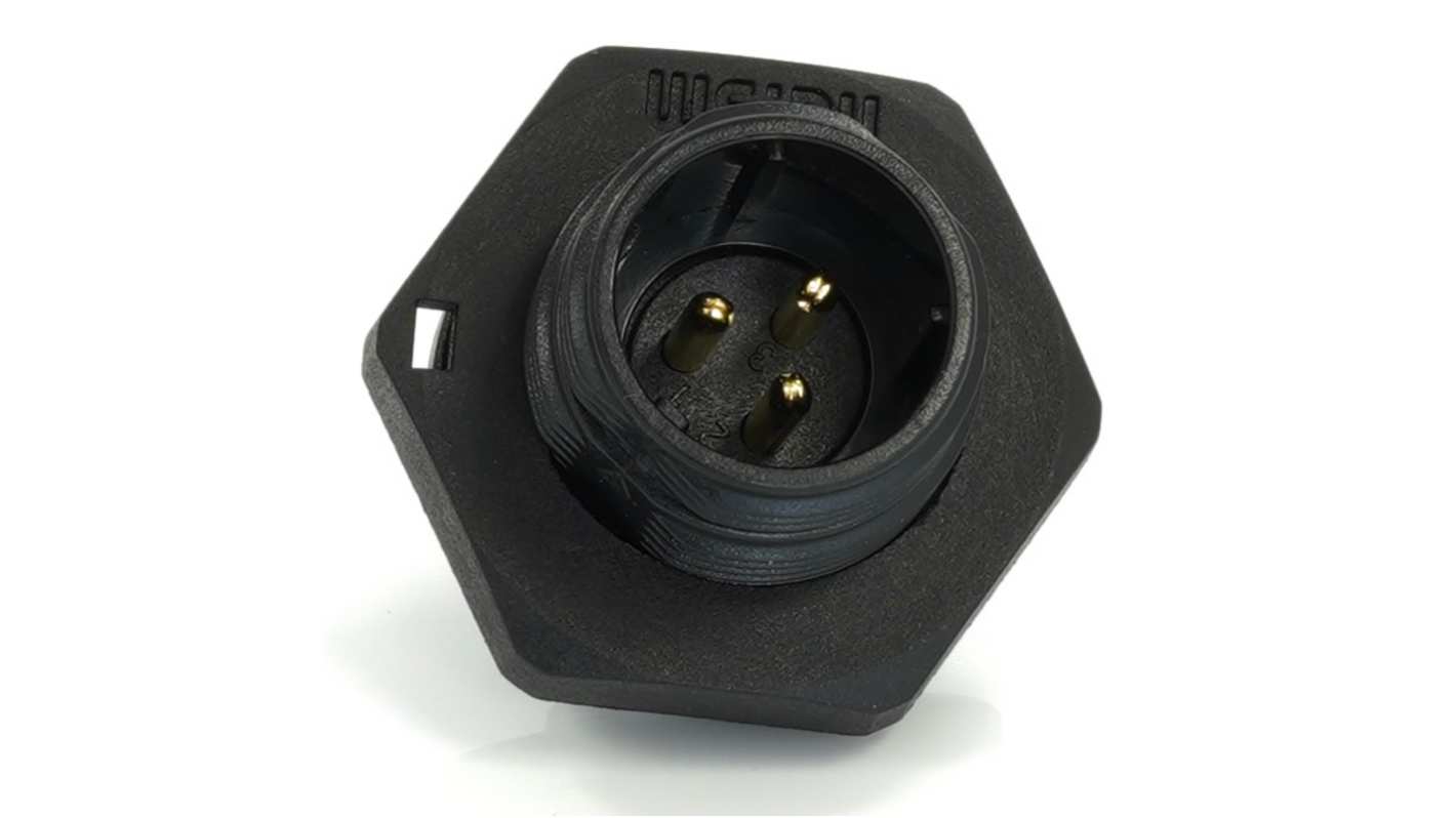 RS PRO Circular Connector, 3 Contacts, Rear Mount, 13 mm Connector, Socket, Male, IP68