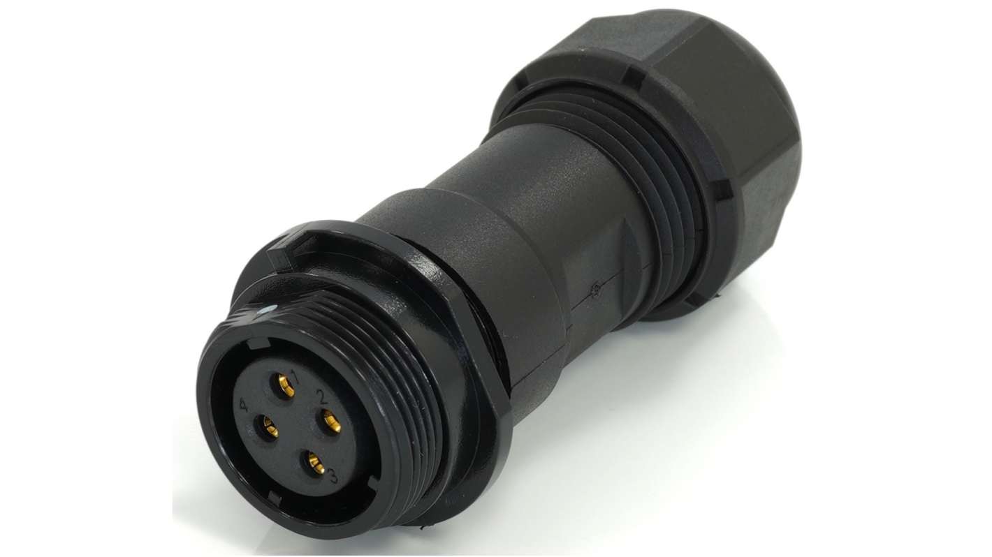 RS PRO Circular Connector, 4 Contacts, Cable Mount, 17 mm Connector, Socket, Female, IP68