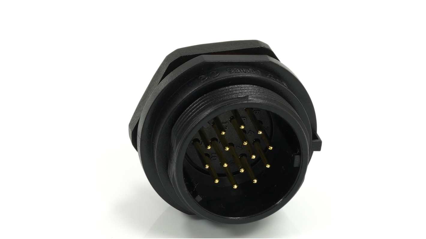 RS PRO Circular Connector, 15 Contacts, Front Mount, 21 mm Connector, Socket, Male, IP68