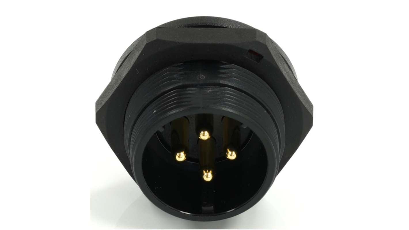 RS PRO Circular Connector, 4 Contacts, Rear Mount, 21 mm Connector, Socket, Male, IP68