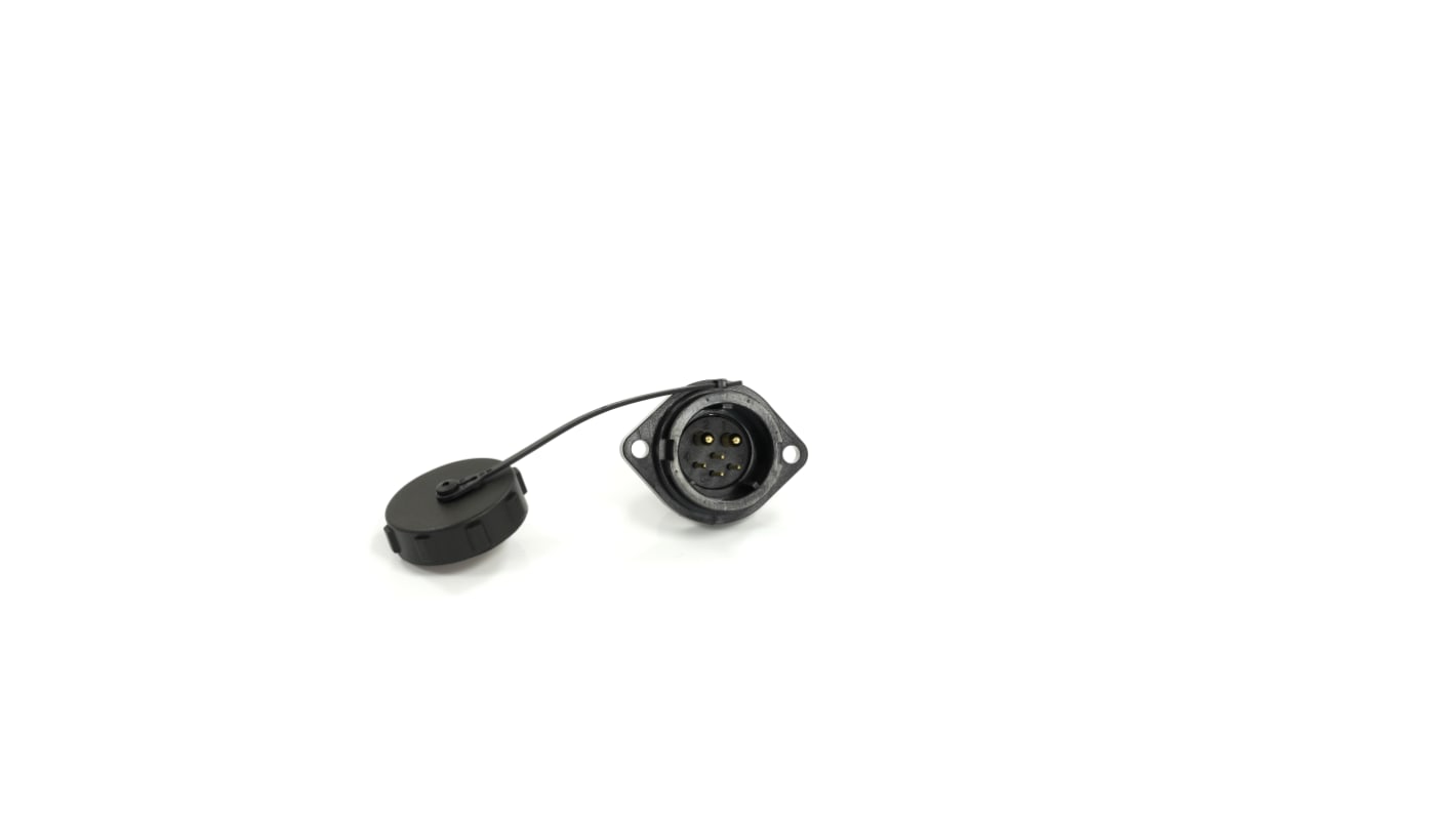 Conector circular RS PRO hembra de 6 vías macho, Montaje de Reborde, IP67