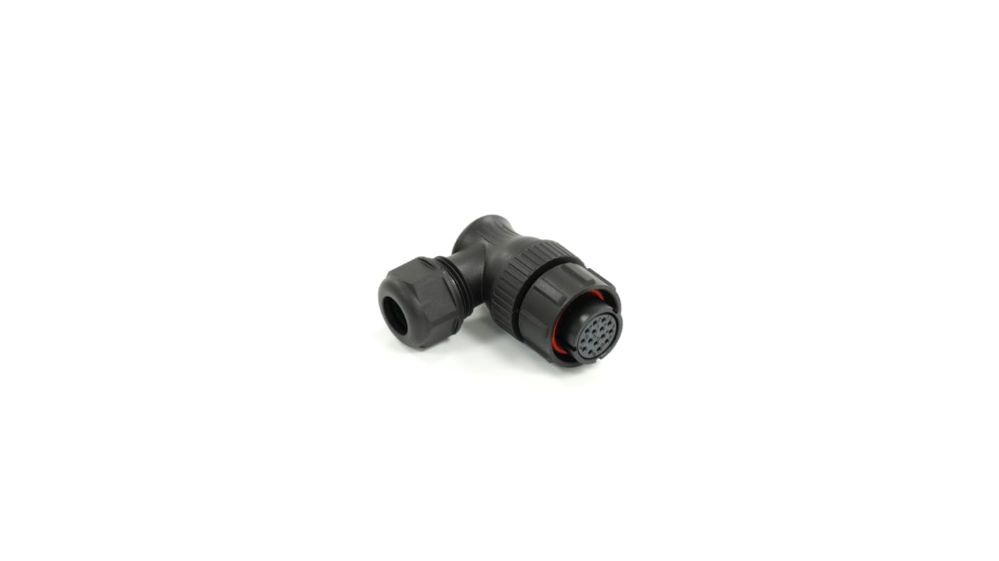 Conector circular RS PRO macho Ángulo de 90° de 15 vías hembra, montaje aéreo, IP67