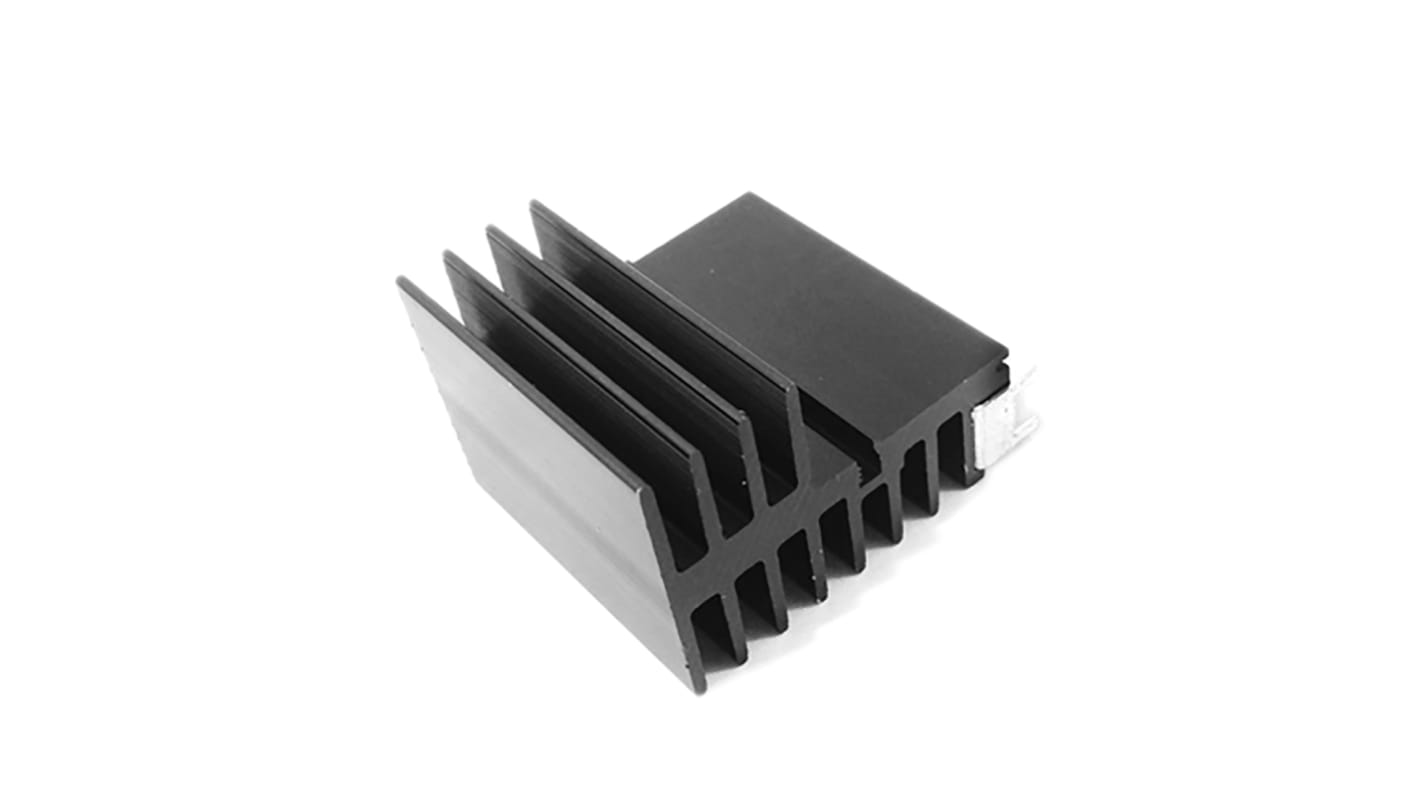 Disipador RS PRO de Aluminio Negro, 4.2K/W, dim. 37.5 x 54 x 38mm para TO-218, TO-220, para usar con Aluminio