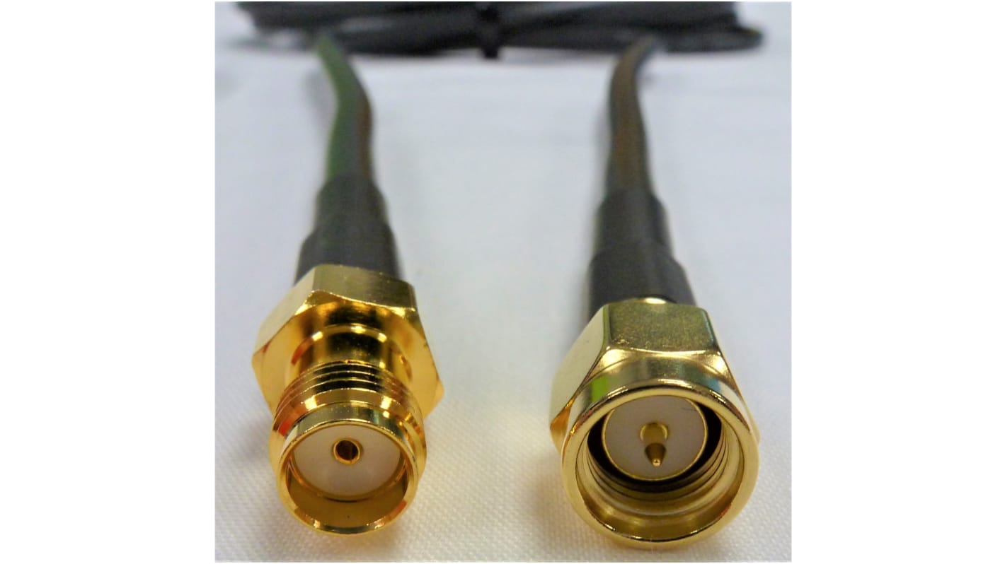 Cable coaxial RF195 Mobilemark, 50 Ω, con. A: SMA, Hembra, con. B: SMA, Macho, long. 5m Negro