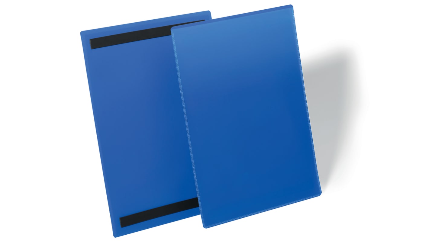 Durable Magnetic Blue A4 Metal Logistic pockets, 313mm Height, 233mm Width