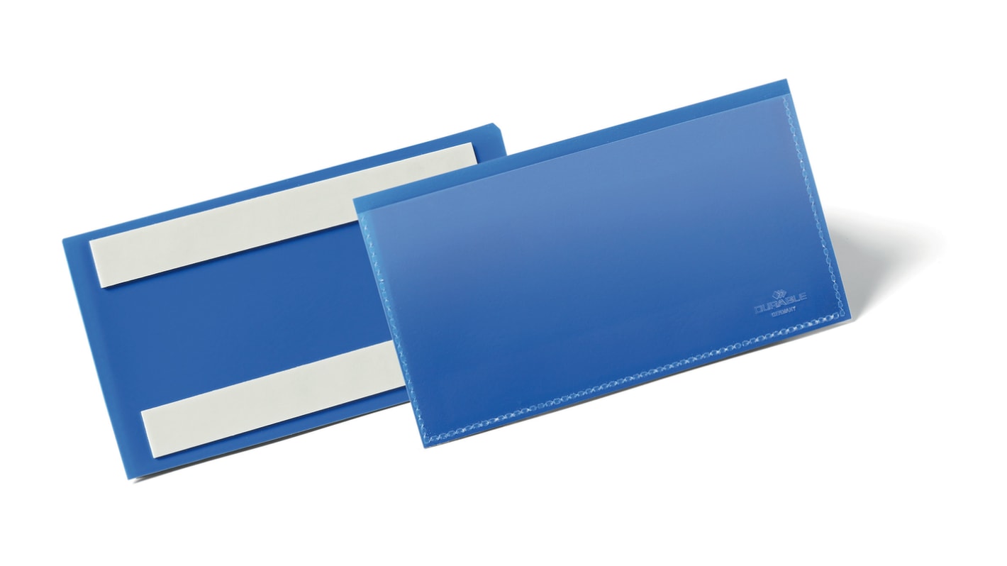 Durable Blue 150 x 67mm Smooth and rigid Logistic pockets, 67mm Height, 150mm Width