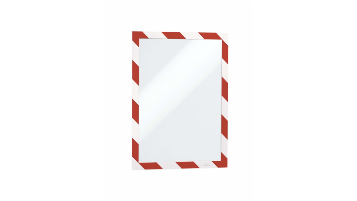 Durable DURAFRAME® SECURITY Red/White A4 Smooth and rigid Information Frame, 375mm Height, 236mm Width