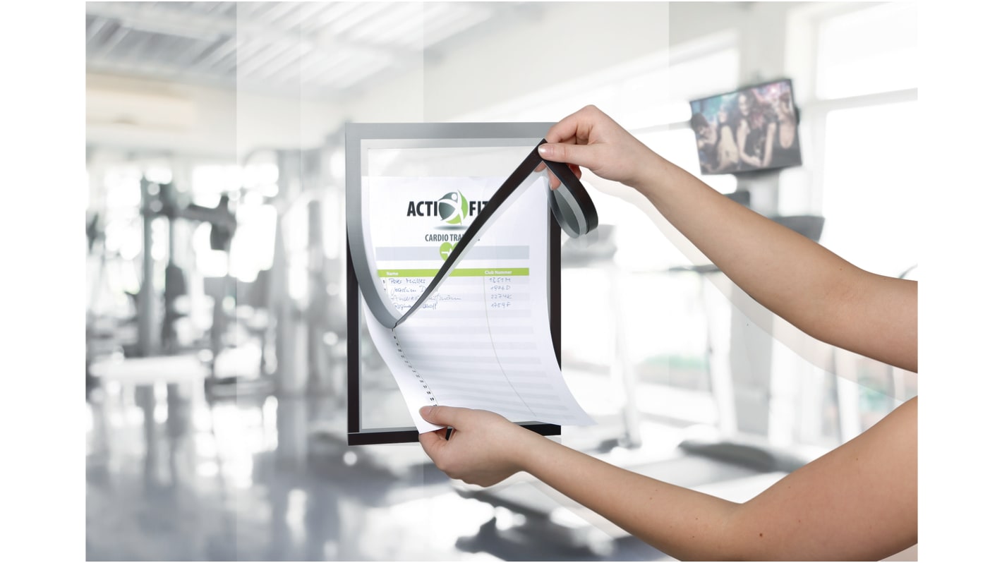 Durable DURAFRAME® NOTE Silver A4 Information Frame, 323mm Height, 254mm Width